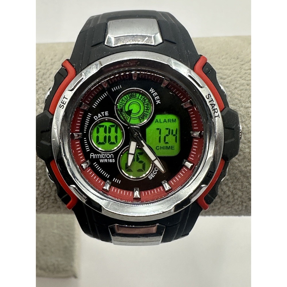 Mens Armitron‎ Digital Watch 20/4193 763H/8 New Battery 43MM 7.25" X